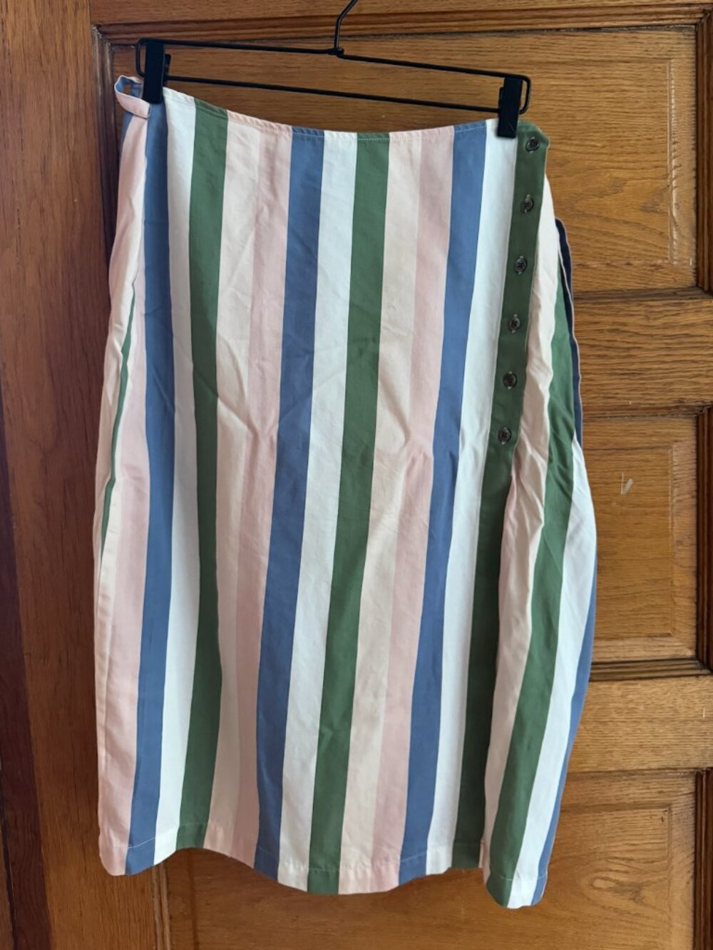 Marine Layer Striped Wrap Midi Skirt XL 100% Tencel